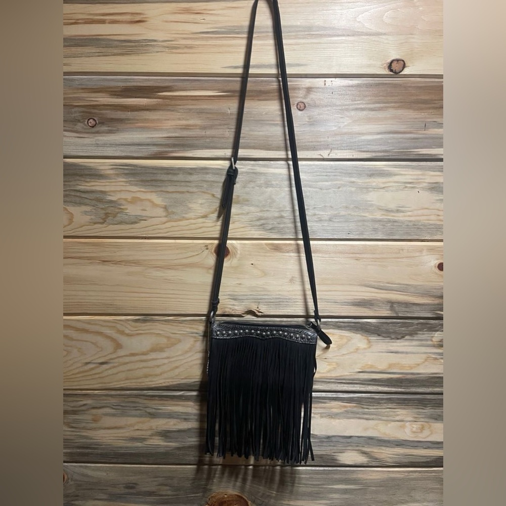 black Fringe Purse